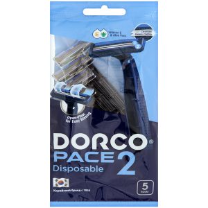 DORCO PACE 2 станки для бритья (5 шт) 2 лезвия, увлажняющая полоса, артикул TNB200, MIRBRITV.RU