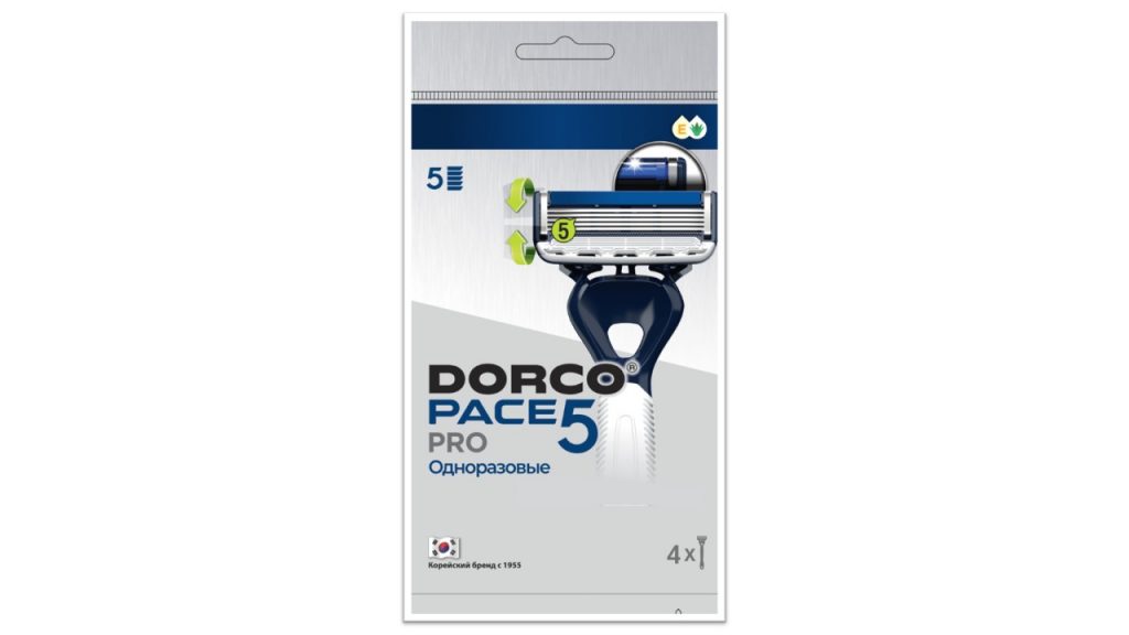 DORCO PACE 5 PRO премиальный станок (3+1 шт) 5 лезвий + триммер с увл. полосой, плав. головка, FVB100-3+1P DORCO PACE 5 PRO премиальный станок (3+1 шт) 5 лезвий + триммер с увл. полосой, плав. головка, FVB100-3+1P