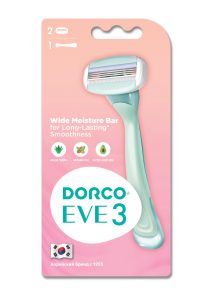 DORCO EVE 3 (1 станок, 2 кассеты), Женская система, 3 лезвия, 2 широкие увл.полоски, LTRA1002